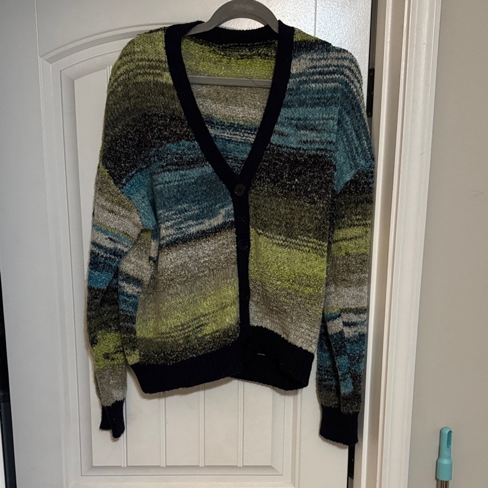 Multicolor Striped Cardigan Sweater
